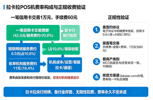 拉卡拉POS机费率构成